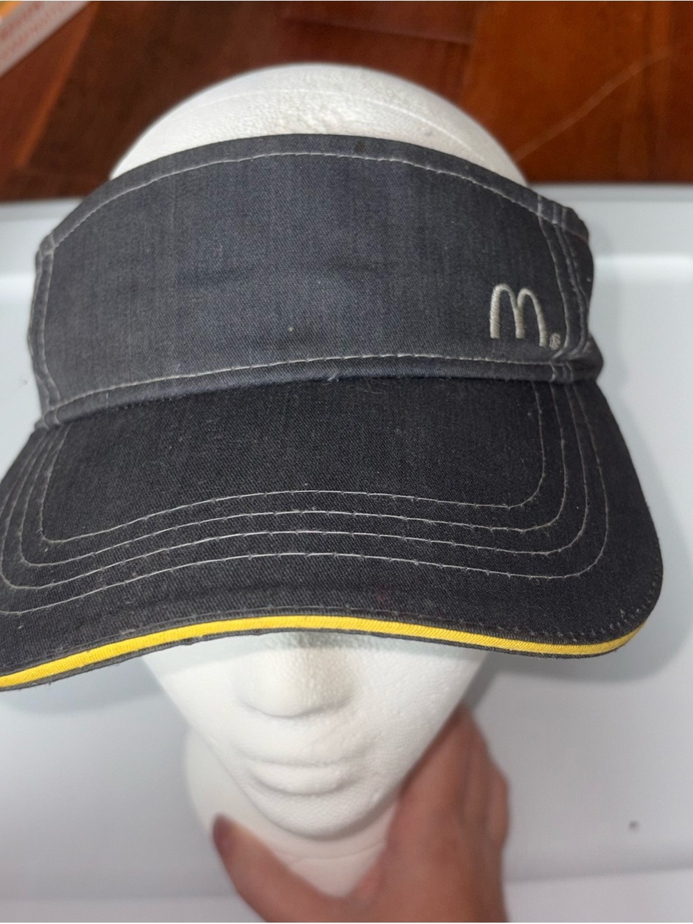 Timeless Elements Grey & Yellow Mcdonald's Employee Visor